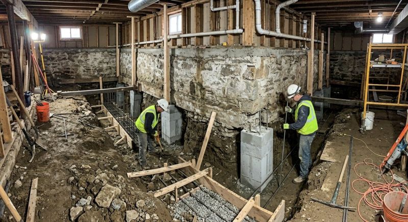 Basement Underpinning in Avon, CT