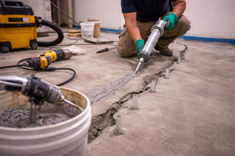 Cracked Basement Floor Repair in Avon, CT