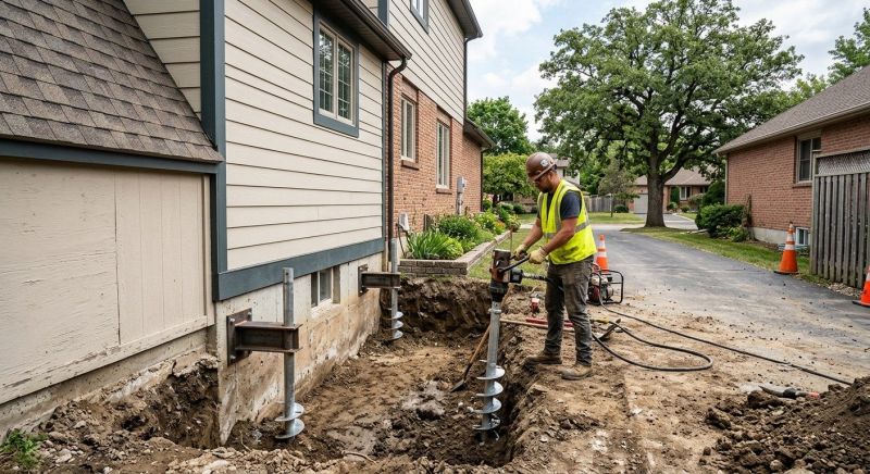 Helical Piers Installation in Avon, CT