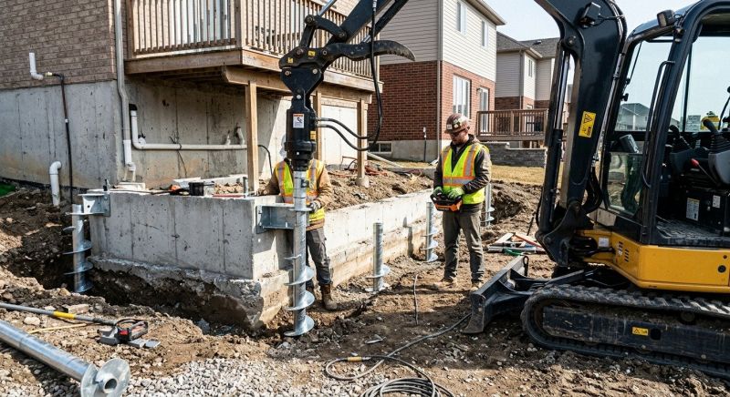 Helical Pile Installation in Avon, CT