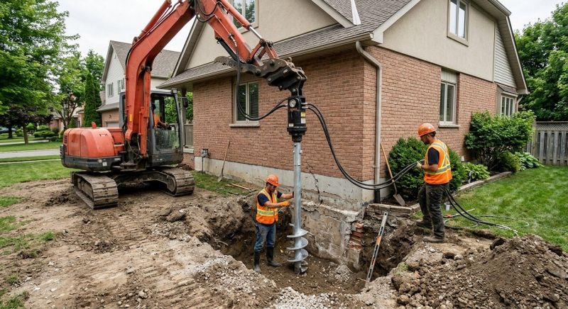 Helical Pile Installation in Avon, CT