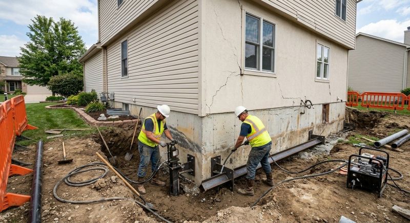 Sinking Foundation Repair in East Hartford, CT